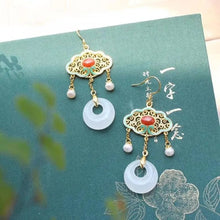 Load image into Gallery viewer, Natural Fine White Jade Tassel Earrings Vintage Retro Unique Craftsmanship Women&#39;s Jewelry
