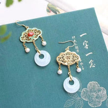 Load image into Gallery viewer, Natural Fine White Jade Tassel Earrings Vintage Retro Unique Craftsmanship Women&#39;s Jewelry
