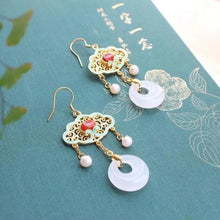 Load image into Gallery viewer, Natural Fine White Jade Tassel Earrings Vintage Retro Unique Craftsmanship Women&#39;s Jewelry
