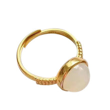 Load image into Gallery viewer, Natural Fine White Jade Opening Adjustable Ring Vintage Retro  Style Unique Craftsmanship Women&#39;s Jewelry
