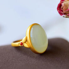 Load image into Gallery viewer, Natural Fine White Jade Opening Adjustable Ring Vintage Style Retro Unique Craft Women&#39;s Jewelry
