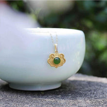 Load image into Gallery viewer, Natural Fine Jade Pendant Necklace Vintage Style Retro Style Unique Bohemian Luxury Silver Jewelry
