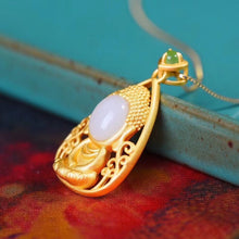 Load image into Gallery viewer, Lokaloca Natural Fine White Jade Silver Buddha Pendant Necklace
