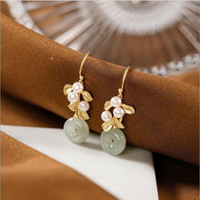 Load image into Gallery viewer, Natural Fine White Jade Earrings Vintage Style Retro Charm Creative Luxury Lady Silver Jewelry
