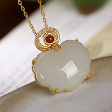 Load image into Gallery viewer, Natural Fine White Jade Pendant Necklace Vintage Style Retro Unique Craft Luxury Charm Women&#39;s Jewelry
