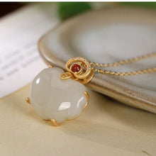 Load image into Gallery viewer, Natural Fine White Jade Pendant Necklace Vintage Style Retro Unique Craft Luxury Charm Women&#39;s Jewelry
