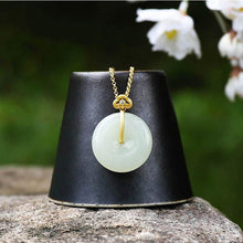 Load image into Gallery viewer, Natural Fine White Jade Pendant Necklace Vintage Retro Light Luxury Charm Women&#39;s Brand Silver Jewelry
