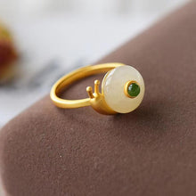 Load image into Gallery viewer, Natural Fine White Jade Snail Opening Adjustable Ring Vintage Style Retro Creative Luxury Elegant Women&#39;s Silver Jewelry
