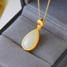 Load image into Gallery viewer, Natural Fine White Jade Water Drop Shaped Pendant Necklace Exquisite Charm Elegant Luxury Women&#39;s Jewelry
