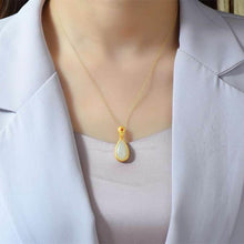 Load image into Gallery viewer, Natural Fine White Jade Water Drop Shaped Pendant Necklace Exquisite Charm Elegant Luxury Women&#39;s Jewelry
