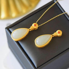 Load image into Gallery viewer, Natural Fine White Jade Water Drop Shaped Pendant Necklace Exquisite Charm Elegant Luxury Women&#39;s Jewelry
