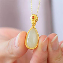 Load image into Gallery viewer, Natural Fine White Jade Water Drop Shaped Pendant Necklace Exquisite Charm Elegant Luxury Women&#39;s Jewelry
