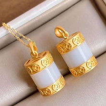 Load image into Gallery viewer, Natural Fine White Jade Bucket Pendant Necklace Vintage Style Retro Unique Craft Female Jewelry
