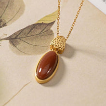 Load image into Gallery viewer, Natural Southern Red Agate Pendant Necklace Vintage Style Retro Style Design Women&#39;s Jewelry
