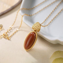 Load image into Gallery viewer, Natural Southern Red Agate Pendant Necklace Vintage Style Retro Style Design Women&#39;s Jewelry
