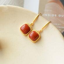 Load image into Gallery viewer, Natural Southern Red Agate Geometric Earrings Vintage Style Retro Exquisite Luxury Charm Women&#39;s Jewelry
