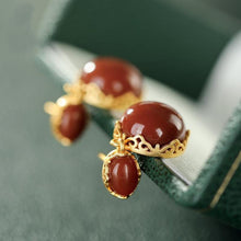 Load image into Gallery viewer, Natural  South Red Agate Earrings Vintage Retro Unique Craft Female Jewelry
