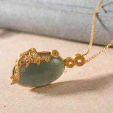 Load image into Gallery viewer, Natural Green Jade Koi Pendant Necklace Vintage Style Retro Unique Craft Women&#39;s Jewelry
