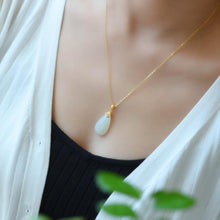 Load image into Gallery viewer, Natural White Jade Drop Shaped Pendant Necklace Vintage Retro Creative Luxury Jewelry
