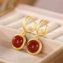 Load image into Gallery viewer, Natural Southern Red Agate Earrings Vintage Style Retro Design Luxury Charm Women&#39;s Jewelry
