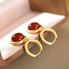 Load image into Gallery viewer, Natural Southern Red Agate Earrings Vintage Style Retro Design Luxury Charm Women&#39;s Jewelry
