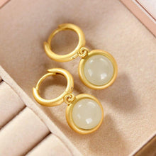 Load image into Gallery viewer, Natural White Jade Earrings Vintage Style Retro Design Luxury Charm Women&#39;s Jewelry
