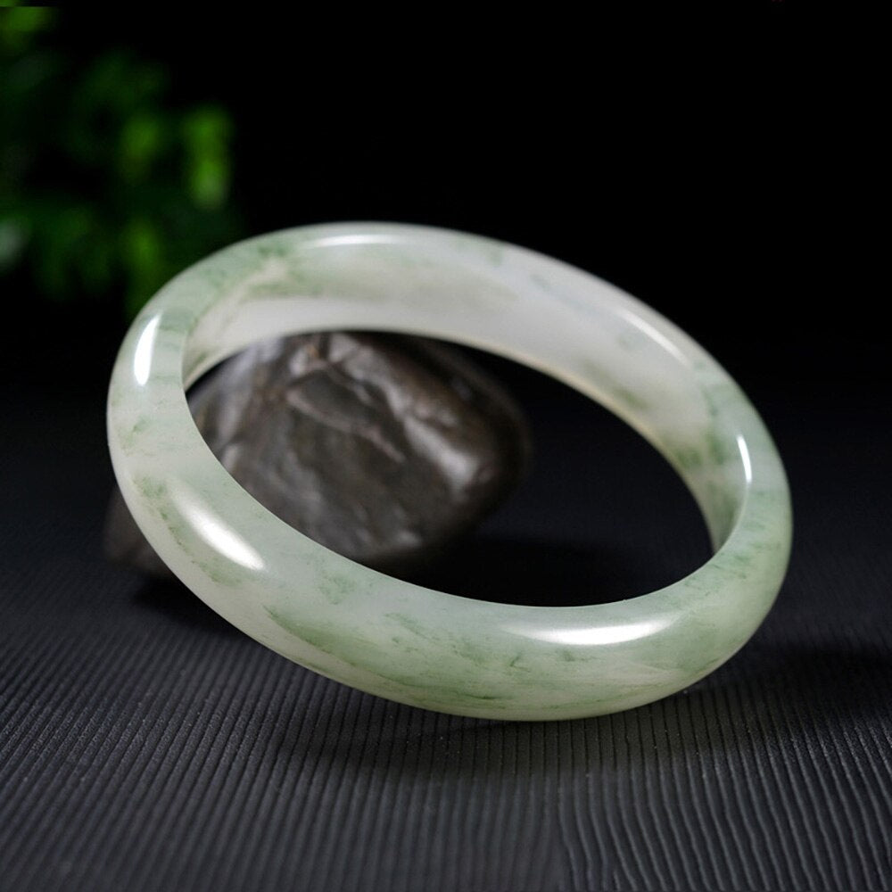 Lokaloca Handcrafted Natural Burma Jade Jewelry Bangle Bracelet