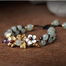 Load image into Gallery viewer, Lokaloca Handcrafted Natural Jade Beaded Blossom Charm Bracelet
