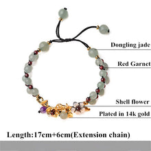 Load image into Gallery viewer, Lokaloca Handcrafted Natural Jade Beaded Blossom Charm Bracelet
