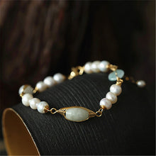 Load image into Gallery viewer, Lokaloca Handcrafted Natural Jade &amp; Pearl Beaded Bracelet
