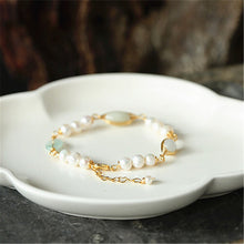 Load image into Gallery viewer, Lokaloca Handcrafted Natural Jade &amp; Pearl Beaded Bracelet
