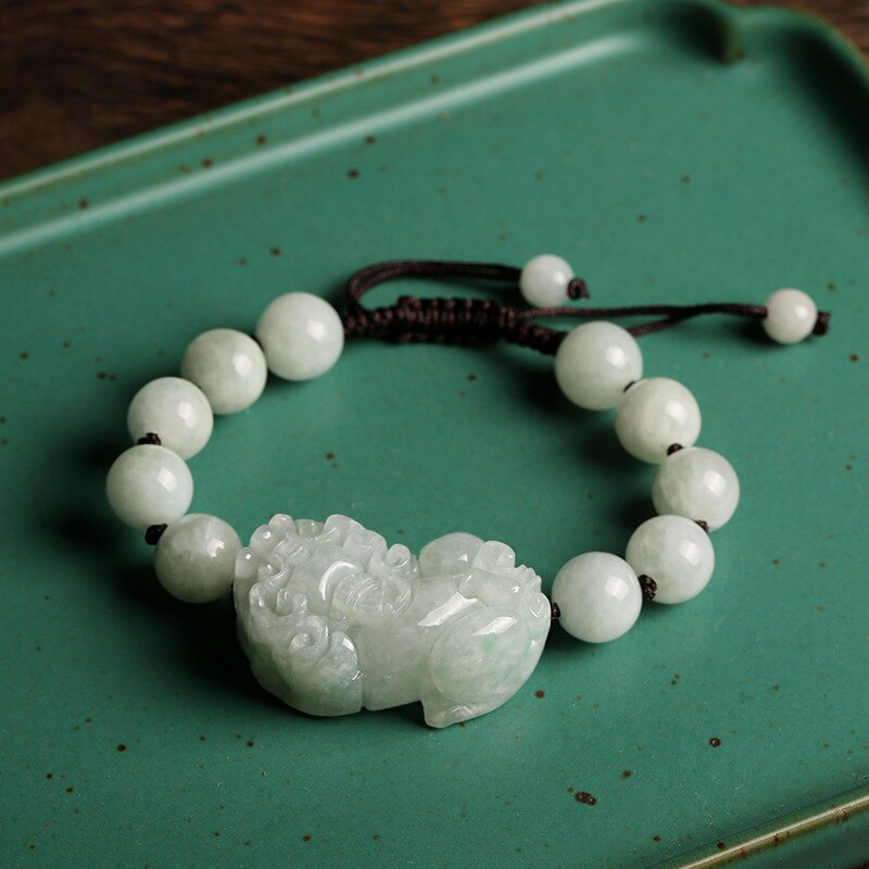 Lokaloca Handcrafted Natural Jade Fortune Piyao Charm Bracelet