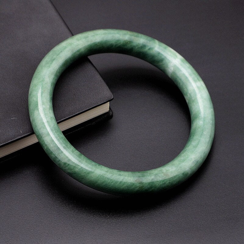 Lokaloca Handcrafted Natural Green Jade Jadeite Bangle Bracelet