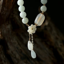 Load image into Gallery viewer, Lokaloca Handcrafted Natural Jadeite Jade Beaded Flower Charm Jewelry Bracelet
