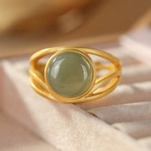 Load image into Gallery viewer, Natural Jade Silver Ring Female Fine Red Agate Opening Adjustable Ring
