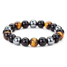 Load image into Gallery viewer, Natural Obsidian Hematite Tiger Eye Beaded Bracelet Magnetic Chakra Healing Jewelry
