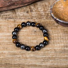 Load image into Gallery viewer, Natural Obsidian Hematite Tiger Eye Beaded Bracelet Magnetic Chakra Healing Jewelry
