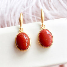 Load image into Gallery viewer, Natural Original Red Agate Craft Earrings Vintage Retro Bohemian Elegant Charm Women&#39;s Silver Jewelry
