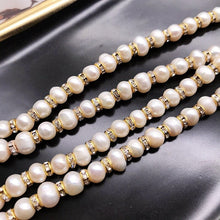 Load image into Gallery viewer, Handmade Double Strands Natural Pearl Beaded Bow Knot Pendant Necklace
