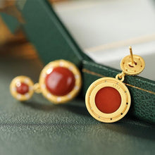 Load image into Gallery viewer, Natural Southern Red Agate Earrings Vintage Style Retro Unique Craft Charm Women&#39;s Brand Jewelry
