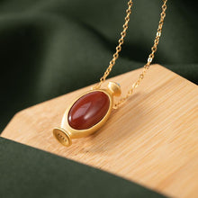 Load image into Gallery viewer, Natural Southern Red Agate Vase Pendant Necklace Vintage Style Retro Unique Craft Charm Women&#39;s Silver Jewelry
