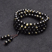 Load image into Gallery viewer, Multilayer 108 Natural Golden Obsidian Beads Bracelet &amp;Bangle
