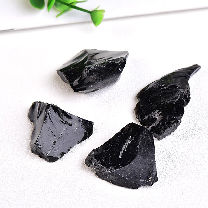 50g/100g Natural Raw Obsidian Irregular Shape Rock Mineral Chakra Healing Crystal Home Decor