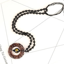 Load image into Gallery viewer, Handcrafted Natural Translucent Black Obsidian Pendant Bead Charm Necklace
