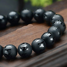 Load image into Gallery viewer, Handcrafted Natural Black Obsidian Tibetan Mantra Beaded Bracelet
