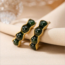 Load image into Gallery viewer, Natural Jade Beans Earrings Vintage Retro Unique Craft Women&#39;s Luxury Silver Jewelry
