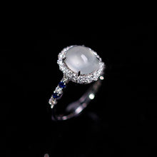 Load image into Gallery viewer, Natural Jade Opening Adjustable Ring Luxury Sparkling Charm Women&#39;s Brand Silver Jewelry
