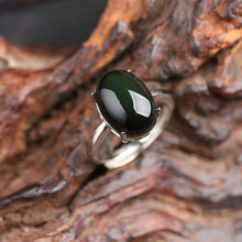 Load image into Gallery viewer, Handcrafted Natural Obsidian Gemstone Adjustable Ring
