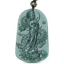 Load image into Gallery viewer, Lokaloca Handcrafted Natural Jade Avalokitesvara Bodhisattva Pendant Necklace
