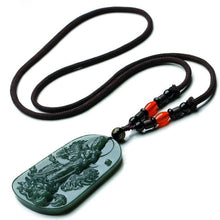 Load image into Gallery viewer, Lokaloca Handcrafted Natural Jade Avalokitesvara Bodhisattva Pendant Necklace
